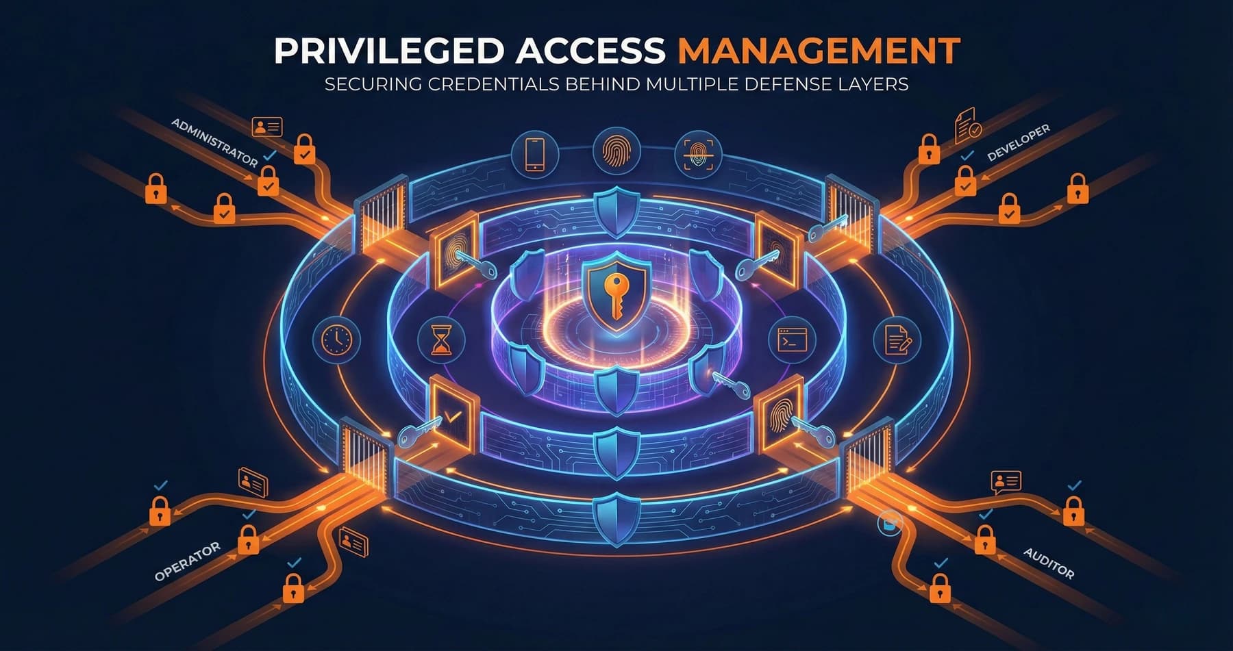 Secure digital vault representing privileged access management systems